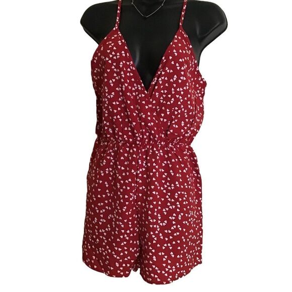 Red dainty romper. NWT XS - Picture 1 of 3